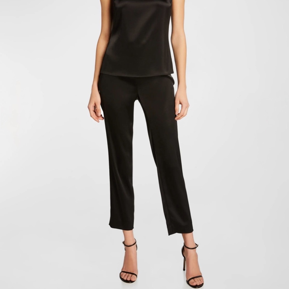 St. John Size 8 Liquid Satin Side Zip Cropped Pants - Picture 10 of 10